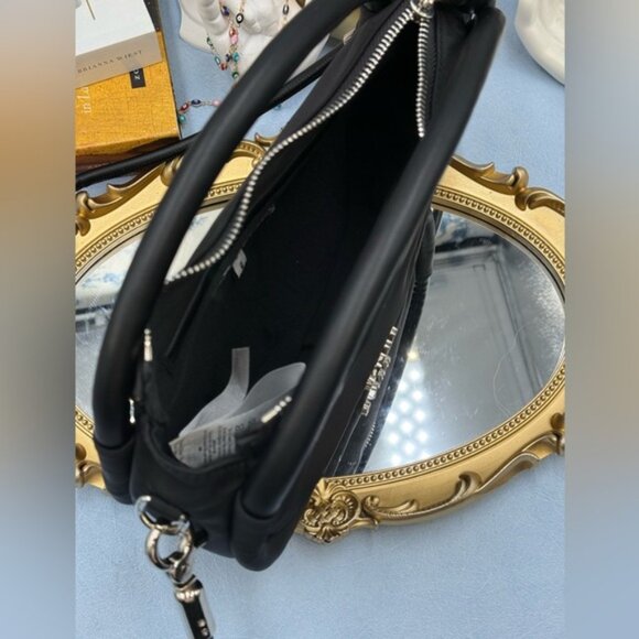 🆕 GANNI 🧿 NWOT Mini Knot Recycled Tech Top Handle Bag, Black - Picture 9 of 14